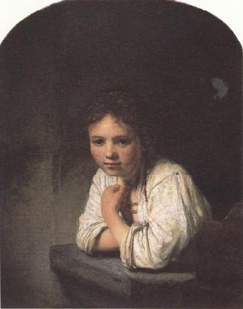 REMBRANDT Harmenszoon van Rijn Girl leaning on a window-sill (mk33)